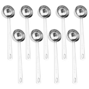 hedume 9 pack coffee scoop, 304 stainless steel coffee measuring scoop 1 tablespoon, long handle spoon for coffee, milk powder, fruit powder