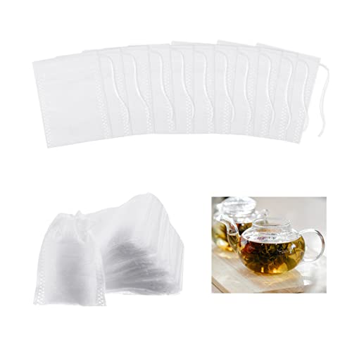 FRIUSATE 500Pcs Tea Bags for Loose Leaf Tea, Empty Tea Bags with String Disposable Tea Bags Fillable Natural Tea Filter Bags Drawstring Tea Bags Bulk for Loose Tea, Coffee, Spice, 2.36 x 3.15 Inch