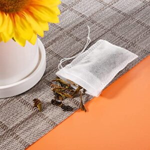 FRIUSATE 500Pcs Tea Bags for Loose Leaf Tea, Empty Tea Bags with String Disposable Tea Bags Fillable Natural Tea Filter Bags Drawstring Tea Bags Bulk for Loose Tea, Coffee, Spice, 2.36 x 3.15 Inch