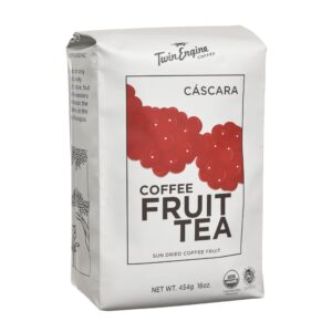 coffee fruit tea - cascara - superfood with antioxidants - 1lb - whole dried coffee fruit for cold or hot brew - by twin engine coffee