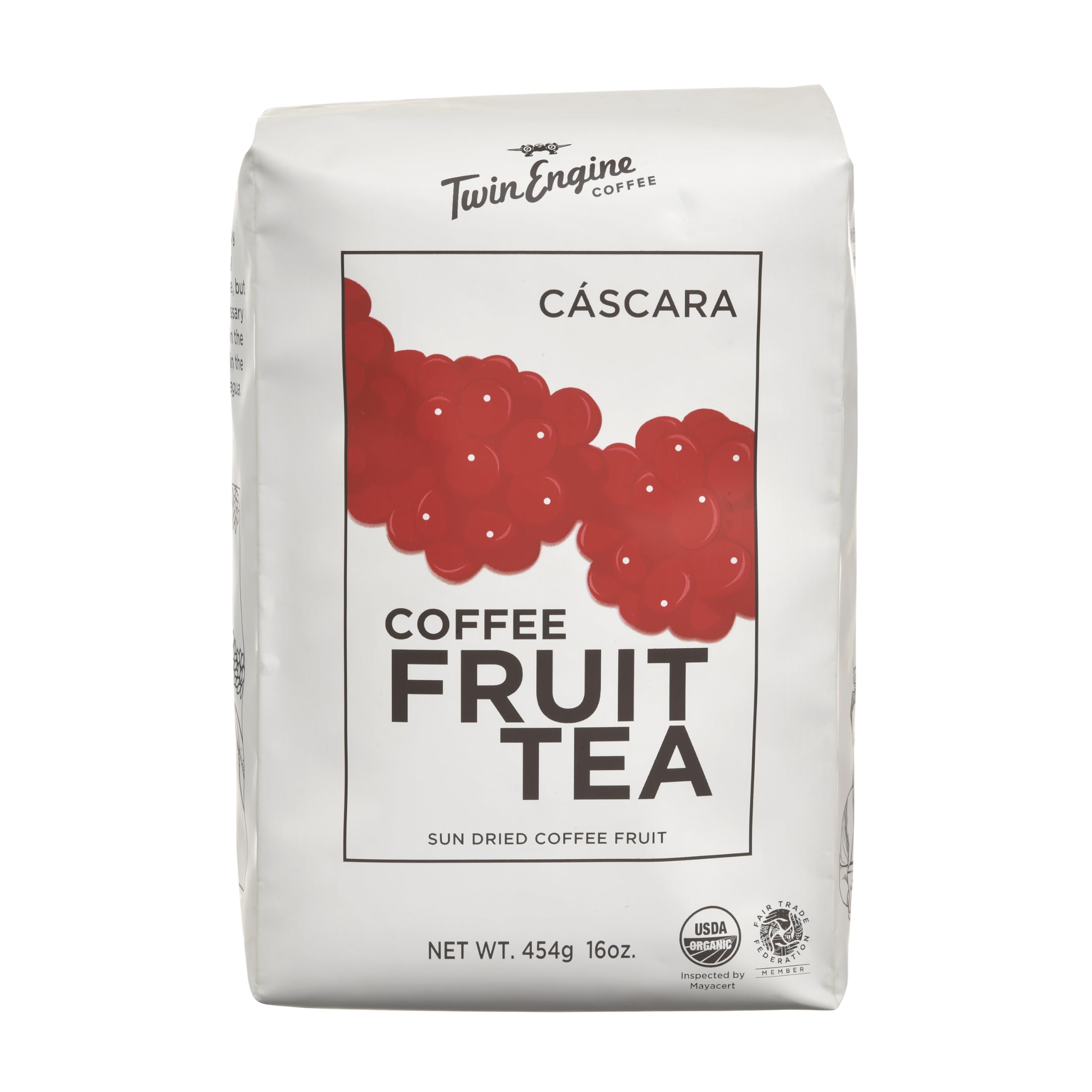 Coffee Fruit Tea - Cascara - superfood with antioxidants - 1lb - WHOLE DRIED COFFEE FRUIT for cold or hot brew - by Twin Engine Coffee