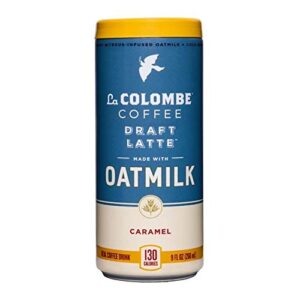 la colombe oatmilk coffee - draft latte, coffee caramel, 9 fl oz (pack of 12)
