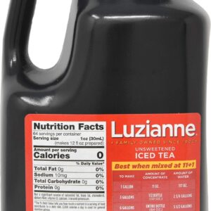 Luzianne Unsweetened Tea Concentrate 64 Ounce Bottle with By The Cup Travel Cup