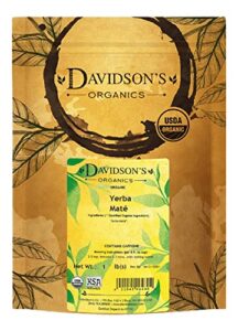 davidson's organics, yerba mate, loose leaf tea, 16-ounce bag