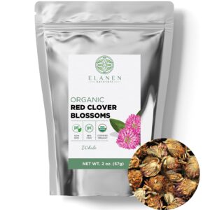 organic red clover blossoms 2 oz. (57g), usda certified organic red clover, red clover tea organic, red clover blossoms, red blossom tea, organic red clover tea, whole