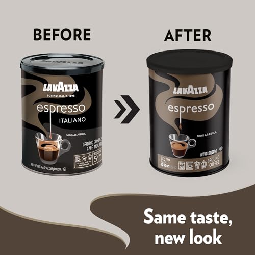 Lavazza Caffe Espresso Ground Coffee Blend, Medium Roast, 8-Ounce Can