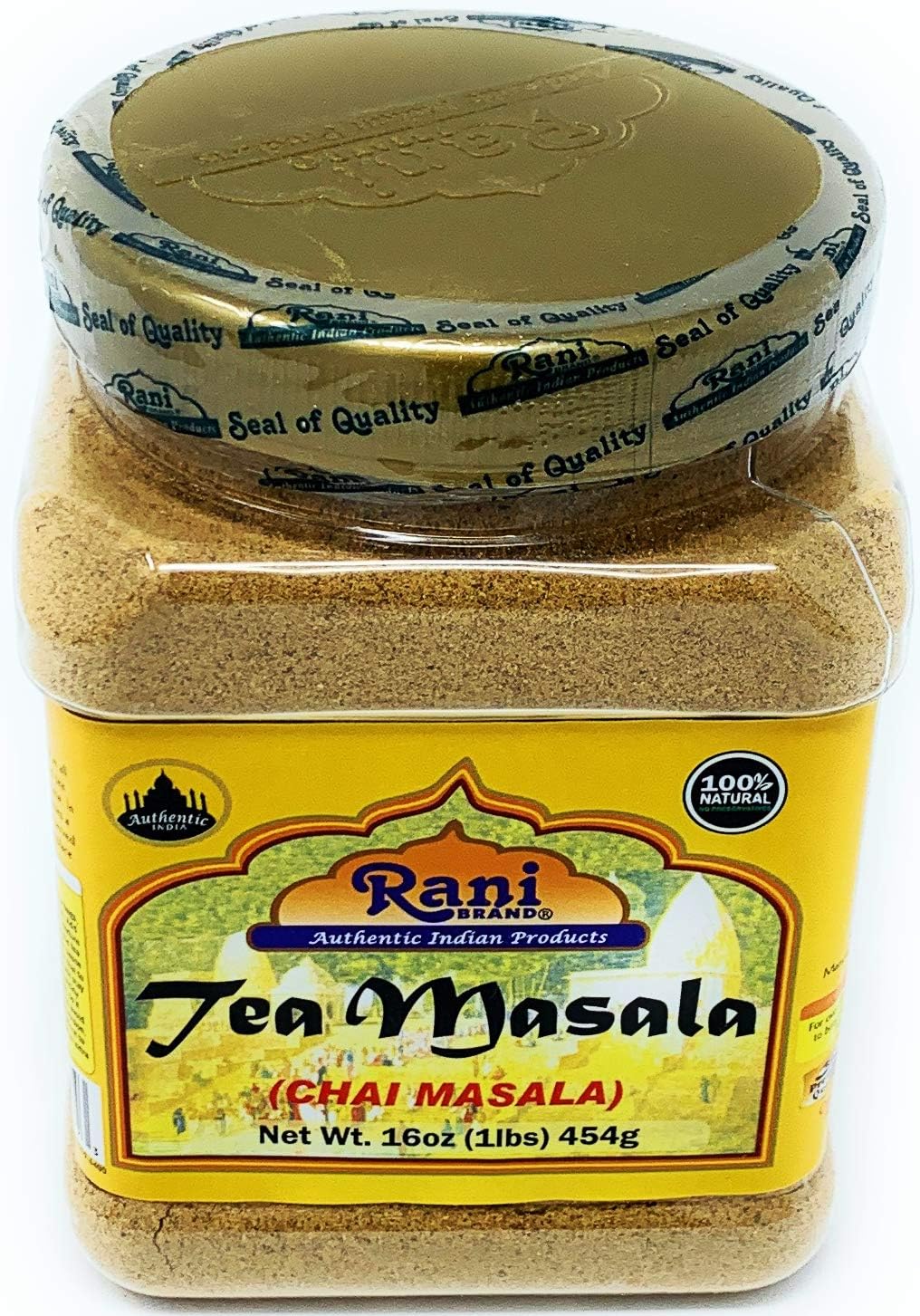 Rani Tea (Chai) Masala Indian Spice Blend 16oz (1lb) 454g Bulk PET Jar ~ All Natural | Vegan | Gluten Friendly | Salt & Sugar Free | NON-GMO | No Colors | Indian Origin