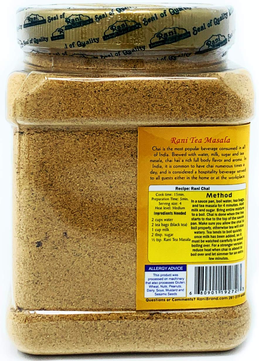 Rani Tea (Chai) Masala Indian Spice Blend 16oz (1lb) 454g Bulk PET Jar ~ All Natural | Vegan | Gluten Friendly | Salt & Sugar Free | NON-GMO | No Colors | Indian Origin