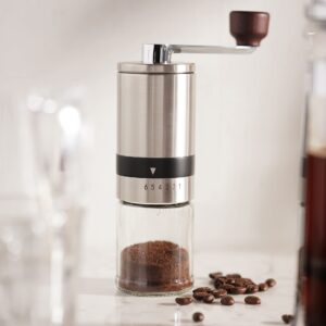 Laguna Pacific Manual Coffee Bean Grinder | 6 Coarseness Settings | Espresso Grinder, Cold Brew, French Press, Drip, | Burr Coffee Hand Grinder Coffee Mill | Home, Portable, Camping, Travel