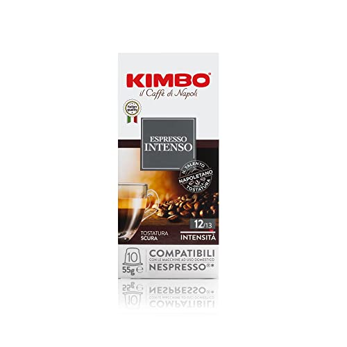 Nespresso Compatible Kimbo Intenso Espresso Capsules - 1 Case 100 Capsules. Nespresso Original Line Only. (100 Capsuiles)