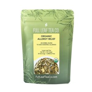 organic allergy relief loose leaf tea - 2oz bag (approx. 30 servings) | full leaf tea co.