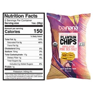 Barnana Organic Plantain Chips - Variety Pack - 5 Ounce, 4 Pack Plantains - Barnana Salty, Crunchy, Thick Sliced Snack - Best Chip For Your Everyday Life - Cooked in Premium Coconut Oil