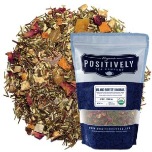 organic positively tea company, island breeze rooibos tea, loose leaf, 16 ounce