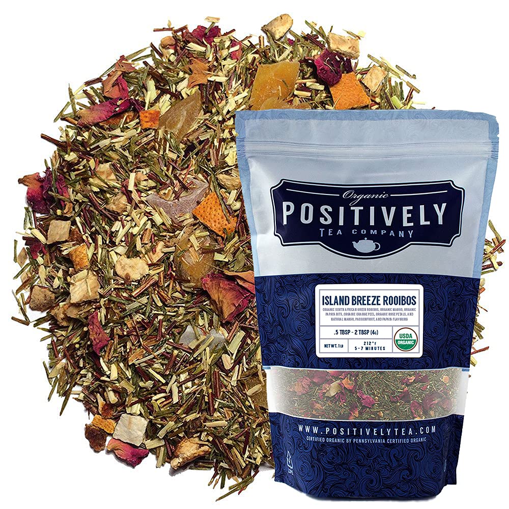 Organic Positively Tea Company, Island Breeze Rooibos Tea, Loose Leaf, 16 Ounce