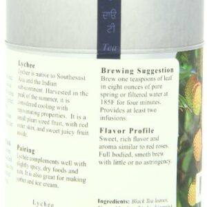 The Tao of Tea, Lychee Black Tea, Loose Leaf, 4.0 Ounce Tins