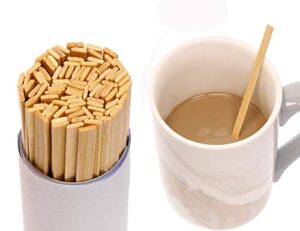 mini skater 5.4 inch bamboo coffee stirrers eco friendly biodegradable stir sticks for tea hot cold beverages (100)