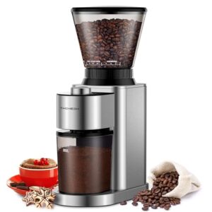 twomeow conical burr coffee grinder electric, anti-static coffee bean grinder with 24 grind settings for espresso/drip/pour over/cold brew/french press coffee maker,stainless steel