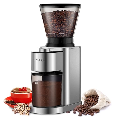 TWOMEOW Conical Burr Coffee Grinder Electric, Anti-static Coffee Bean Grinder with 24 Grind Settings for Espresso/Drip/Pour Over/Cold Brew/French Press Coffee Maker,Stainless Steel