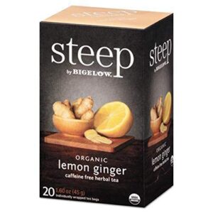 bigelow tea steep lemon ginger organic, 1.55oz (43g)