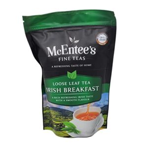 mcentee's irish breakfast tea 250g / 8.81 oz bag – blended in ireland - strong & citrusy - traditional irish blend of ceylon and assam loose tea’s. ireland’s favourite