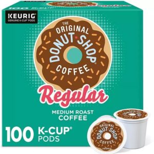 The Original Donut Shop Regular, Single-Serve Keurig K-Cup Pods, Medium Roast Coffee Pods, 100 Count (Box of 1)