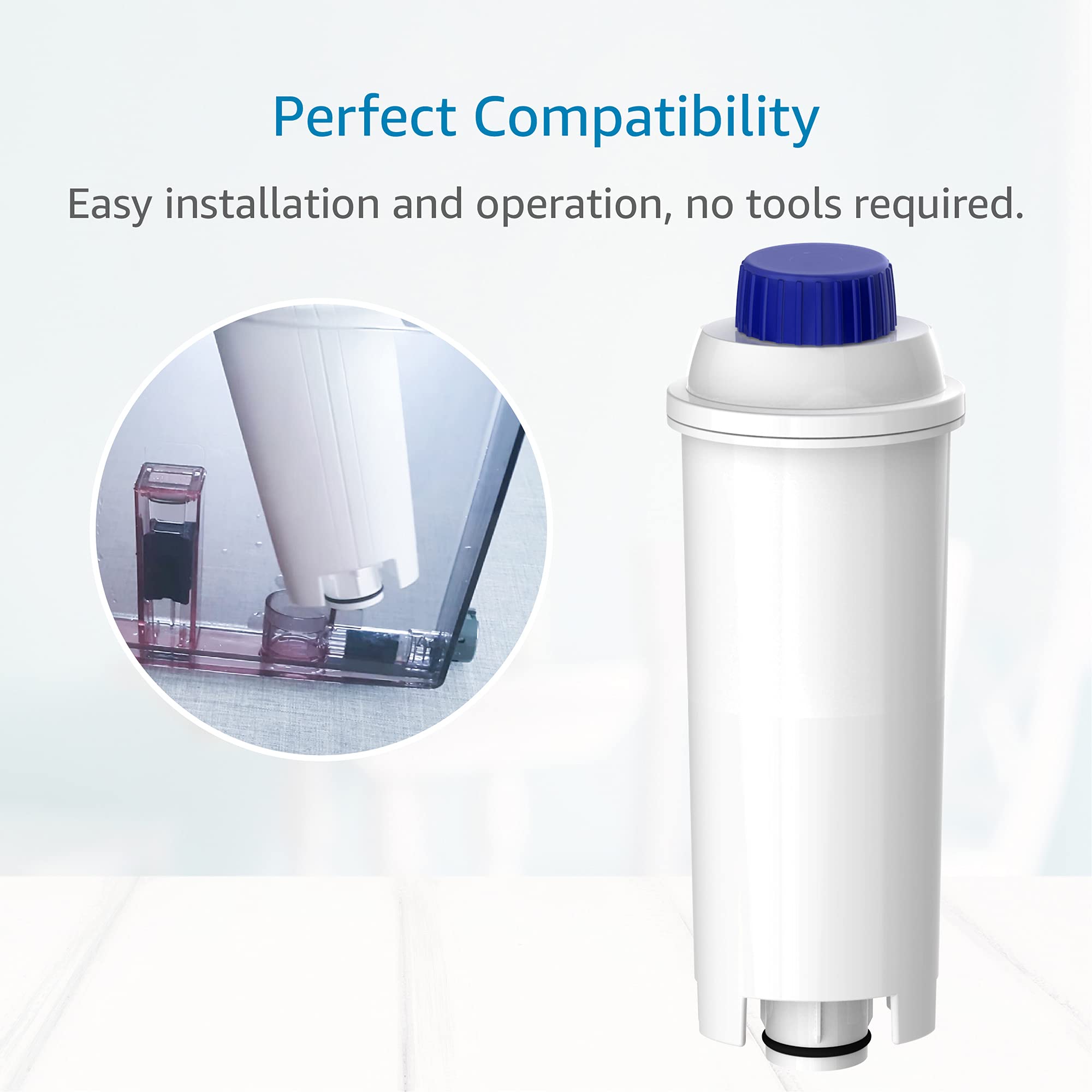 AQUACREST TÜV SÜD Certified Coffee Water Filter, Replacement for De'Longhi 5513292811, DLS C002, CFL-950, SER3017, ECAM/ETAM Series, EC680, BCO420 (Pack of 2, Packing may vary)