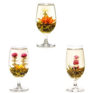 Teavivre 12pcs Handmade Blooming Flower Tea - Radom Varieties of Individually Sealed Tea Ball - Assorted Flowering Green Tea Ball - Natural Flowers Hand-tied with Green Tea