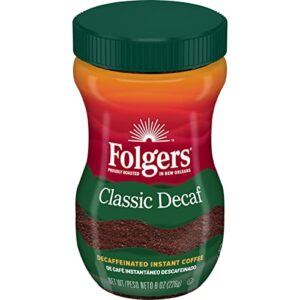 folgers classic decaf instant coffee, 8 ounce