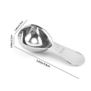 coffee scoop 3-piece set Stainless steel tablespoon measure spoon, Coffee scoop 1 tablespoon(15 ml, silver) Suitable for ground coffee, Milk, Powder brewing