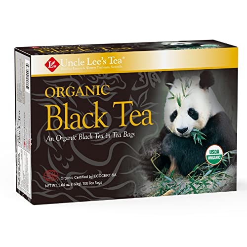 Uncle Lee’s Organic Black Tea - Premium Tea, Full-Bodied, Caffeinated Coffee Alternative, Robust Black Tea Bags, Individually Wrapped 100 Count