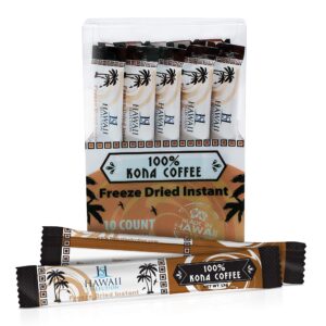 hawaii selection/ 100% kona coffee/freeze dried instant stick type/ 10 count