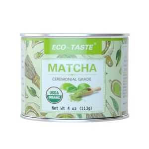 organic matcha green tea powder-4oz(113g) tin, 100% natural & pure, ceremonial grade, no additives or fillers, no gmo