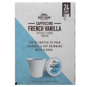 grove square cappuccino, french vanilla, 24 count single serve cups