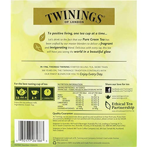 Twinings Tea – All Natural, Pure Green Tea Bags – 100 Count