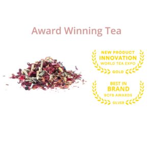 JusTea LITTLE BERRY HIBISCUS | Loose Leaf Herbal Tea | Tin with Hand Carved Tea Spoon | 40+ Cups (3.2oz) | Caffeine Free | Award-Winning | Fair Trade | Non-GMO