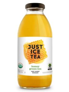 just ice tea organic iced tea, 16 fl oz glass bottles (honey green tea, pack of 12)