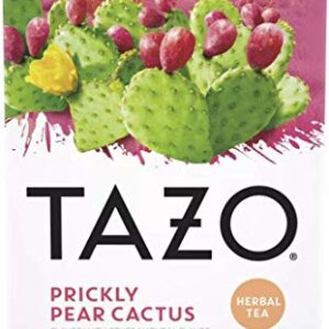 Tazo Foragers Prickly Pear Cactus Tea. 16 Count Herbal Tea Bags. Caffeine Free. 2 Pack.
