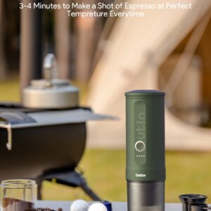 Outin Nano Portable Electric Espresso Machine with 3-4 Min Self-Heating, 20 Bar Mini Small 5V Car Coffee Maker, With NS Capsule & Ground for Camping, Travel, RV, Hiking, Office