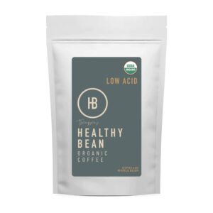 healthy bean coffee - espresso, low acid coffee | whole bean, organic | - 11oz.