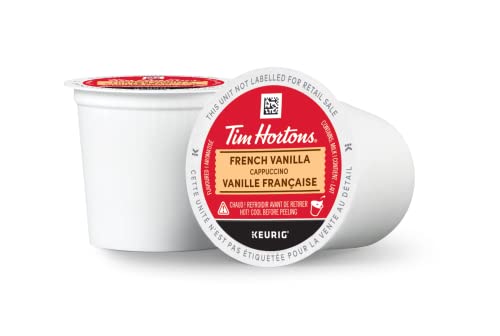 Tim Hortons French Vanilla Cappuccino Flavoured Coffee, Single Serve Keurig K-Cup Pods, 10 Count