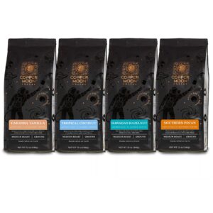 copper moon ground coffee, medium roast, flavored variety pack, 12 oz (pack of 4)