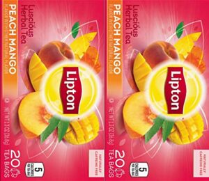 lipton tea herbal peach mango 20 count (pack of 2)