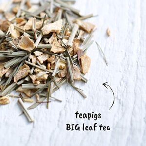 teapigs Lazy Days Lemon & Ginger Herbal Tea Bags, 15 Count, Naturally Caffeine Free Big Leaf Tea, Refreshing and Crisp