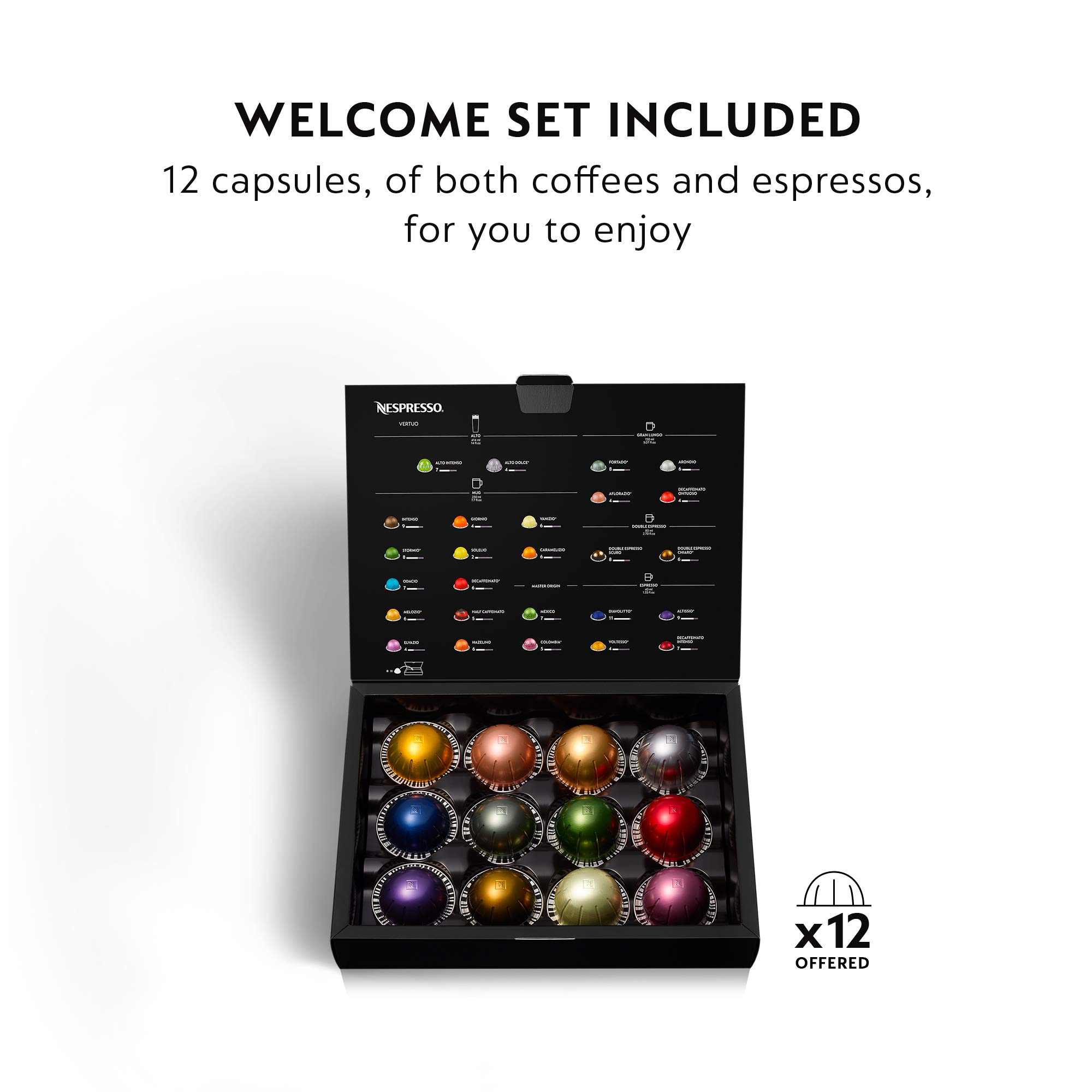 Nespresso Vertuo Coffee and Espresso Machine by De'Longhi, 1597 milliliters, Silver