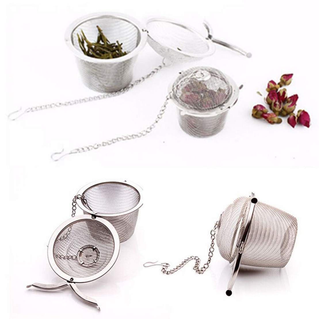 4 Size Stainless Steel Tea Strainer Infuser Tea ball Locking Ball Tea Spice Mesh Herbal Ball Cooking tools With Chain