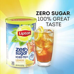 Lipton Zero Sugar for Health and Wellness, Low Calorie Lemon Iced Tea Mix, Makes 28 Quarts (Pack of 6)