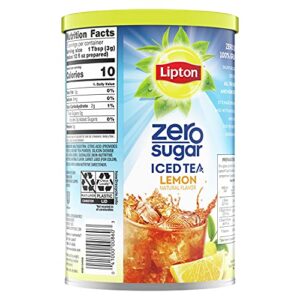 Lipton Zero Sugar for Health and Wellness, Low Calorie Lemon Iced Tea Mix, Makes 28 Quarts (Pack of 6)