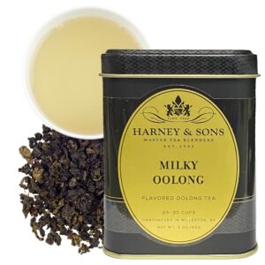 harney & sons milky oolong tea, loose tea in 3 ounce tin