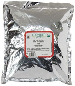 frontier co-op certified organic fair trade irish breakfast tea, 1-pound bulk, rustic, warm & bold black tea, kosher,
