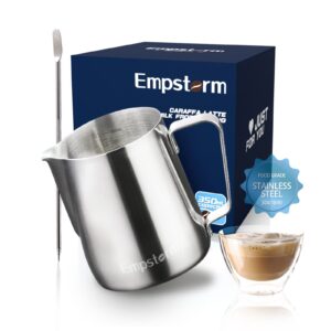 empstorm espresso machine 20 bar, 3 in 1 espresso maker with milk frother steam wand for latte & cappuccino - espresso accessories stainless steel milk frothing pitcher 12 oz with decorating pen